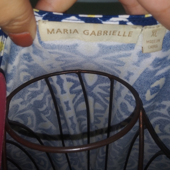 Maria Gabrielle Ladies Navy & yellow Top - Picture 4 of 4